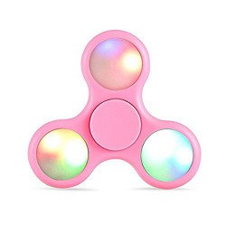 LED Light Up Push Button Switch Fidget Spinner Stress Reducer Toy (Pink)